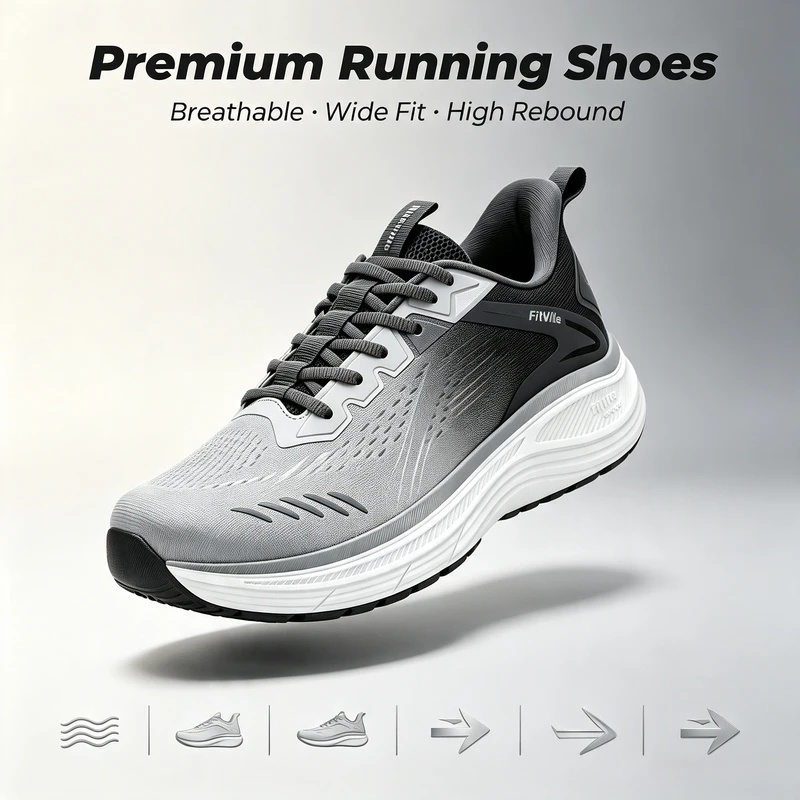 Baskets de sport pour hommes F - Wide Toe Box Running Sneakers avis et prix
