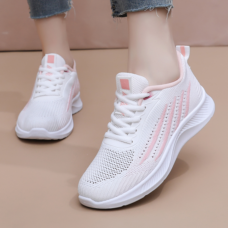 Baskets décontractées d'automn - Knit Fabric Lace Up Sneakers avis et prix
